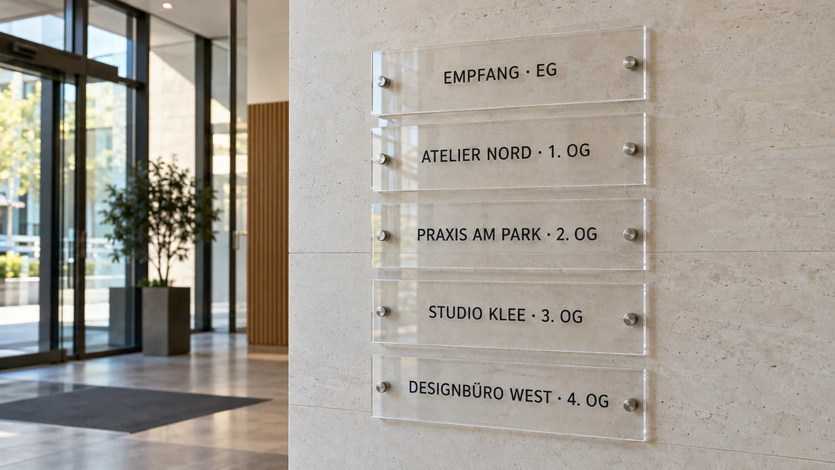 Mehrstöckiges Acryl-Wegleitsystem für Empfang und Büros